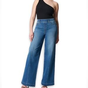 Spanx Seamed Front Wide Leg Jeans Women’s Size Medium